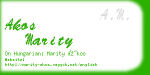 akos marity business card